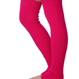 Isadora Paccini Women's Extra Long Bold Magenta Magic Ribbed Knit Leg Warmers