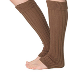 Isadora Paccini Women's Ribbed Leg Warmers Deep Mocha Brown One Size