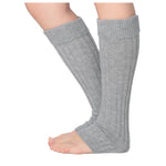  Women's Ribbed Knit Leg Warmers Graceful Grey One Size - Socks