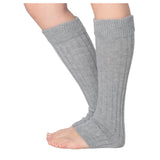  Women's Ribbed Knit Leg Warmers Graceful Grey One Size - Socks