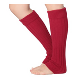 Isadora Paccini Women's Ribbed Knit Leg Warmers Passionate Red Rhapsody One Size