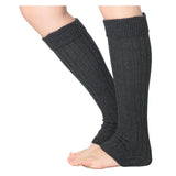  Women's Ribbed Knit Leg Warmers Chic Charcoal One Size - Socks