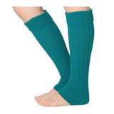 Isadora Paccini Women's Ribbed Knit Leg Warmers Tranquil Teal Temptation One Size