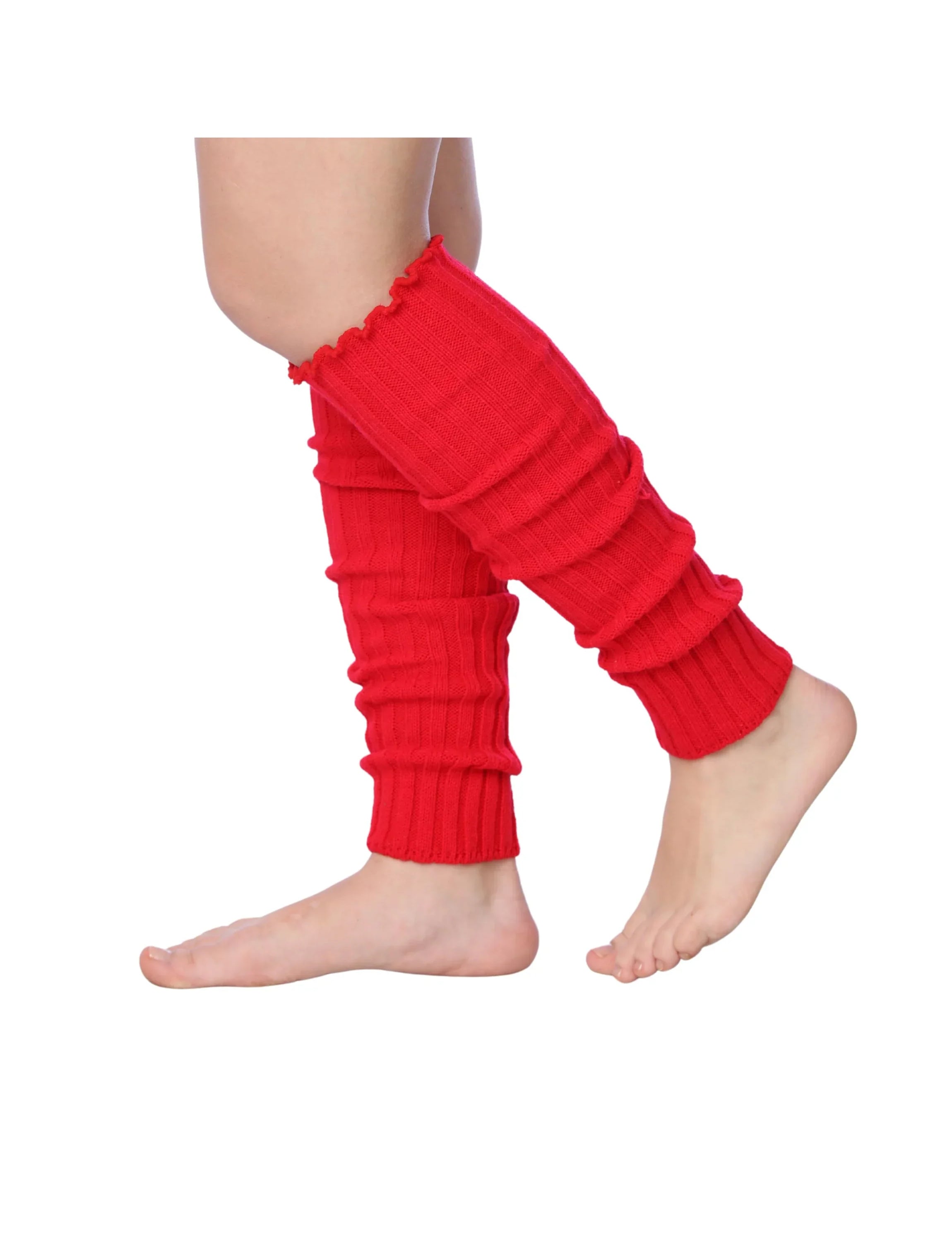  80s Women's Ribbed Leg Warmers Crimson Passionate Red for Party Sports Accessories - Socks