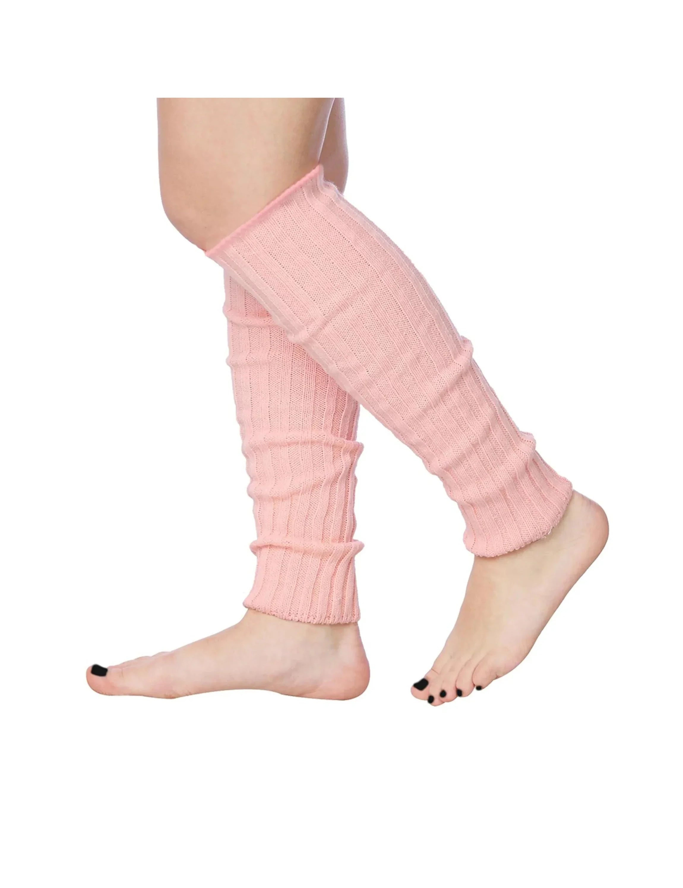  80s Women's Ribbed Leg Warmers Romantic Pale Pink Serenity for Party Sports Accessories - Socks