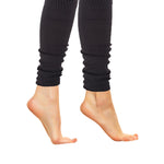 Isadora Paccini Women's Solid Dark Black Leg Warmers - Tipi Toe Socks