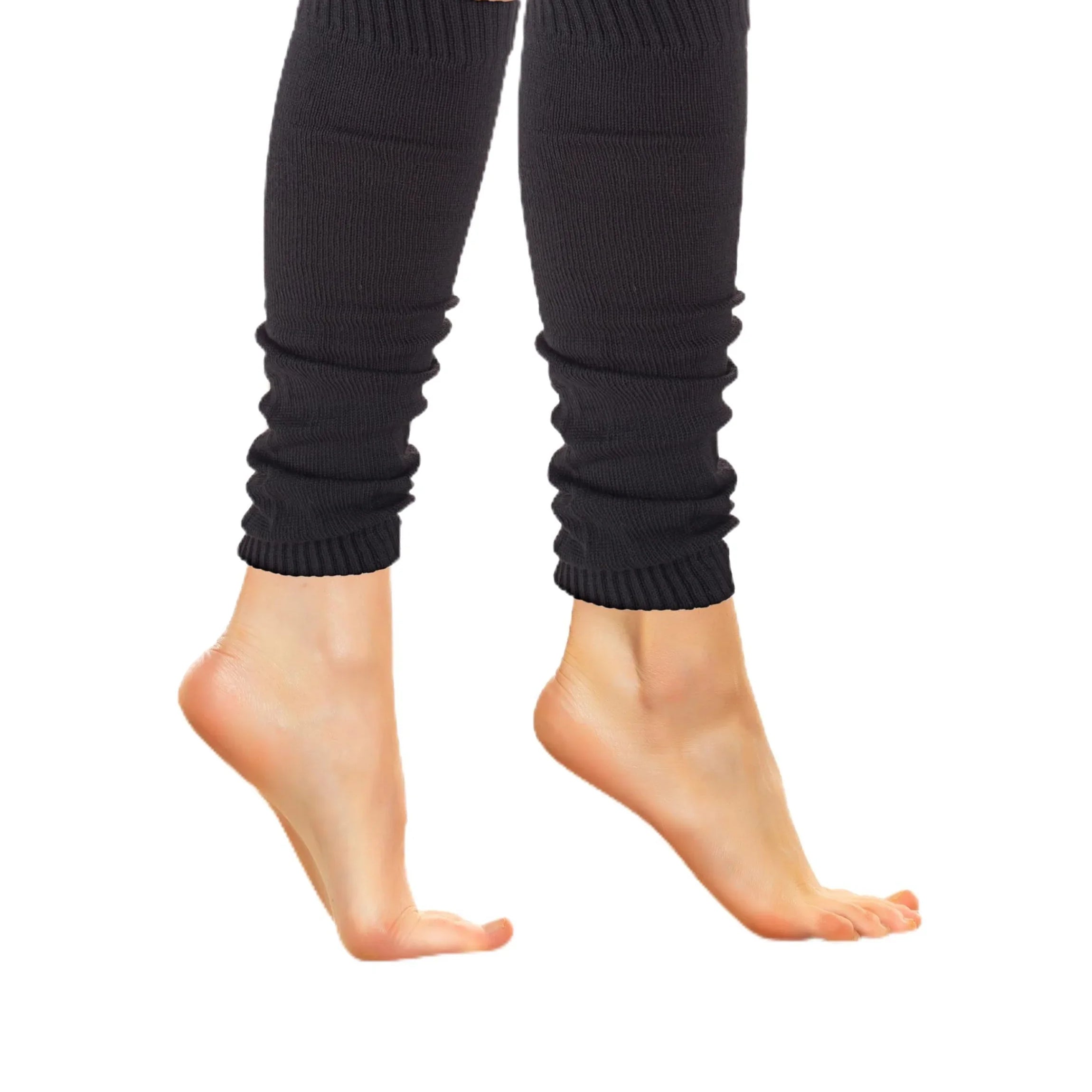 Isadora Paccini Women's Solid Dark Black Leg Warmers - Tipi Toe Socks