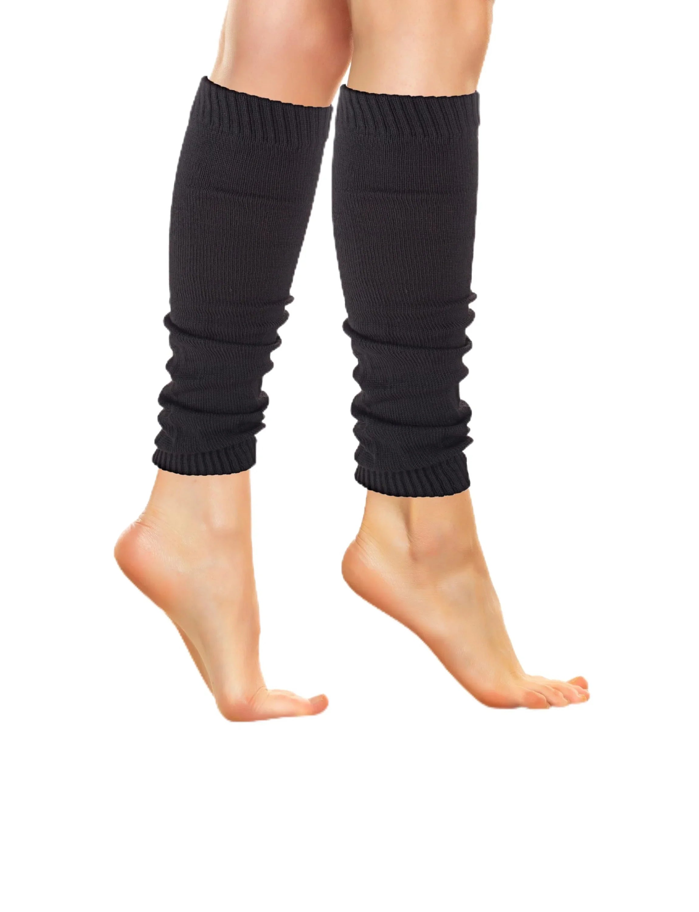 Isadora Paccini Women's Solid Dark Black Leg Warmers - Tipi Toe Socks