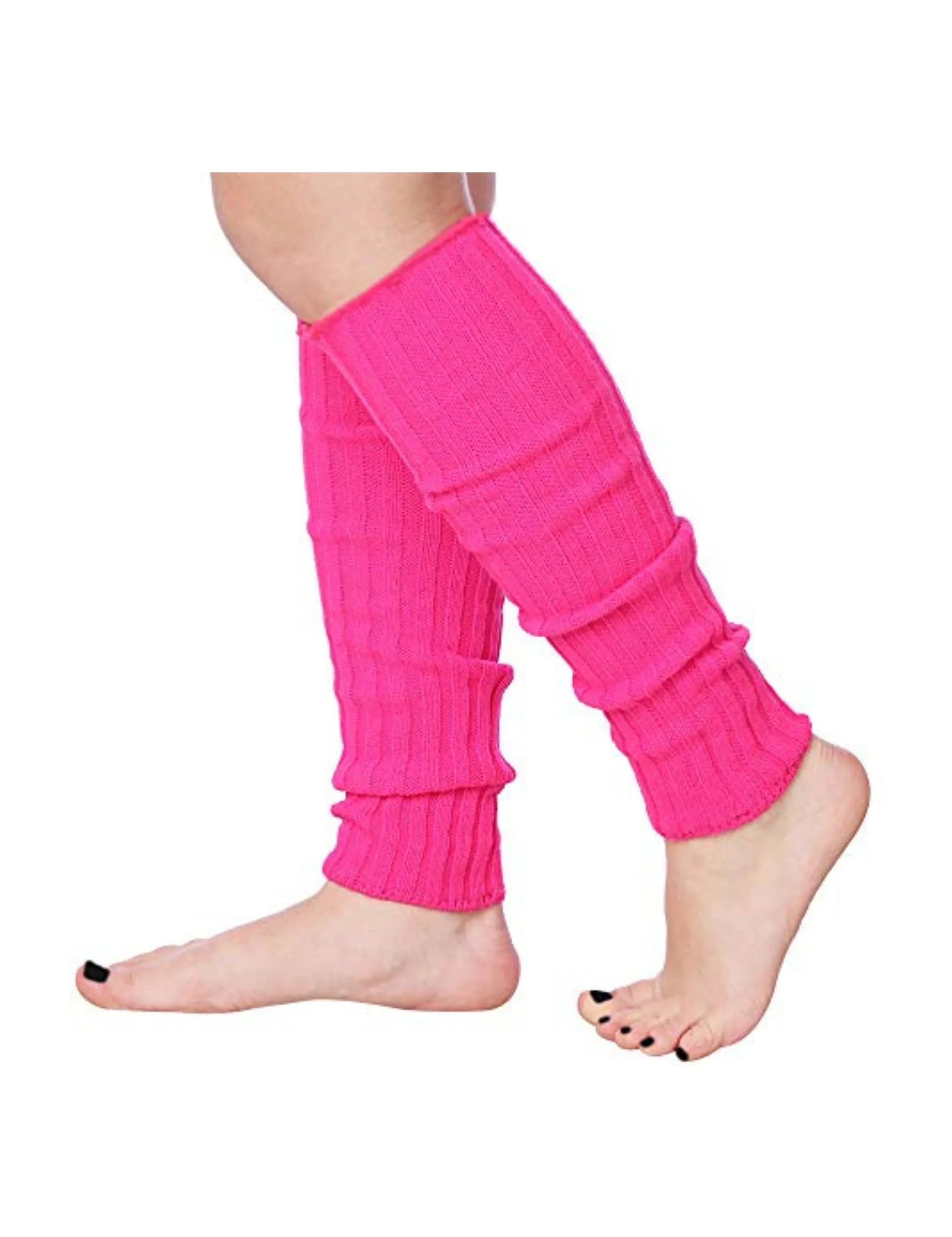  80s Women's Ribbed Leg Warmers Blushing Pretty Pink for Party Sports Accessories - Socks
