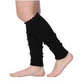  80s Women's Ribbed Leg Warmers Alluring Midnight Black Elegance for Party Sports Accessories - Socks
