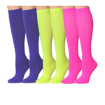  3-Pairs Compression Socks for Men & Women Zesty Trio Violet Lime Pink Knee High Socks (12-14 mmHg) -  Socks