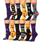 Women's 12 Pairs Lightweight Crew Socks ƒ?? Colorful Halloween Crew Patterns - Socks