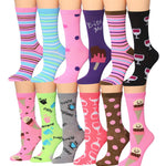 Women's 12 Pairs Lightweight Crew Socks ƒ?? Colorful Ice Cream Patterns - Socks