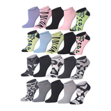 Tipi Toe Women's & Girls 20 Pairs Colorful Animal Print Patterned Low Cut/ No Show Socks