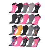 Tipi Toe Women's & Girls 20 Pairs Colorful Elegant Patterned No Show Socks For Women
