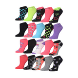Tipi Toe Women's & Girls 20 Pairs Colorful Animal heart Patterned Low Cut/ No Show Socks