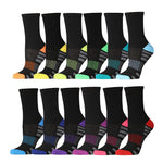  Women's 12-Pair Support Cushioned Comfort Athletic Running, Active Comfort Crew Socks -  Socks