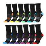  Women's 12-Pair Support Cushioned Comfort Athletic Running, Active Comfort Crew Socks -  Socks