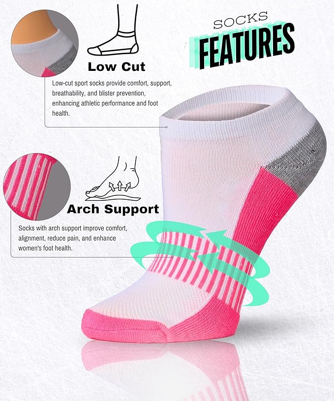 Women's White Vibrant Colored No Show Socks