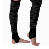 Tipi Toe Women Stirrup Socks - Lightweight Girl's Toeless Socks Over the Knee - Stretchable Women's Black Stockings
