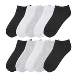Tipi Toe Big Kids Boys 10 Pairs Classy Lightweight Novelty White Grey & Black Pattern Ankle/Low Cut Socks