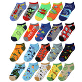 Tipi Toe Kids Boys 20 Pairs Classy Lightweight Novelty Adventute Mix Pattern Low Cut/No Show Socks
