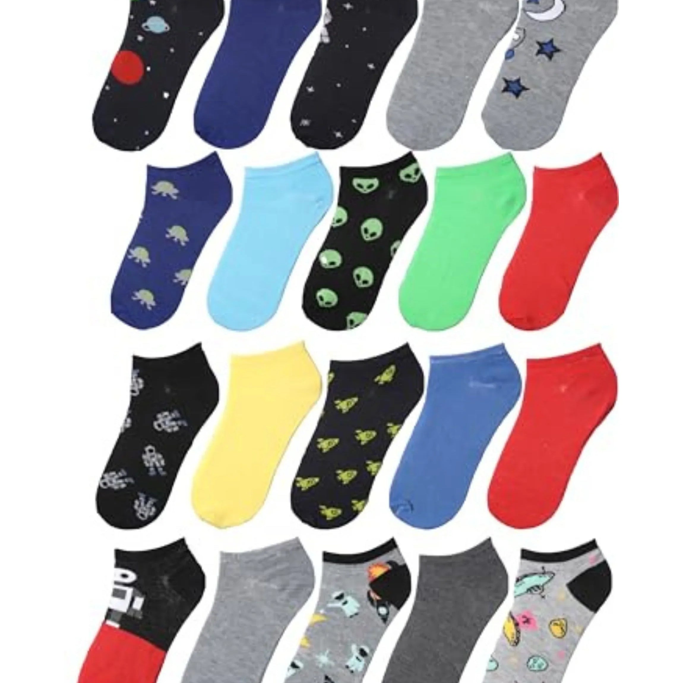 Boys Alien Space No Show Socks