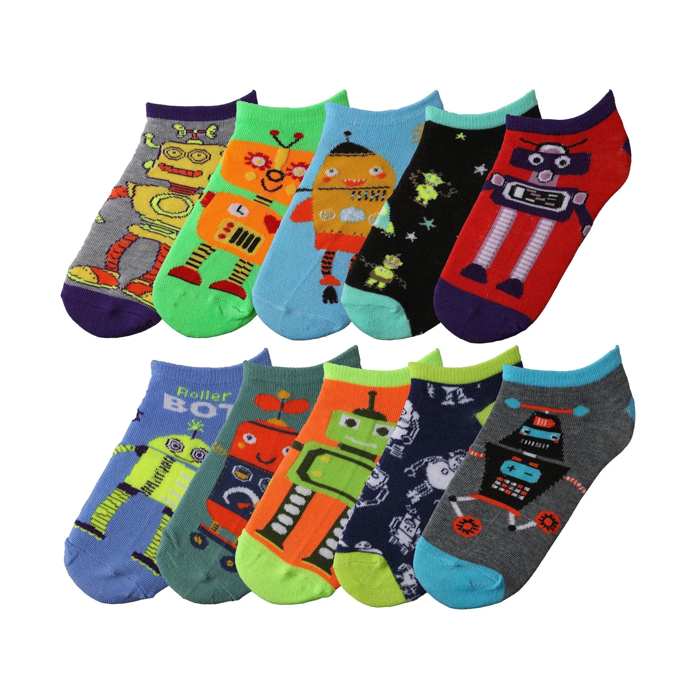 Boys Robot Low Cut Socks