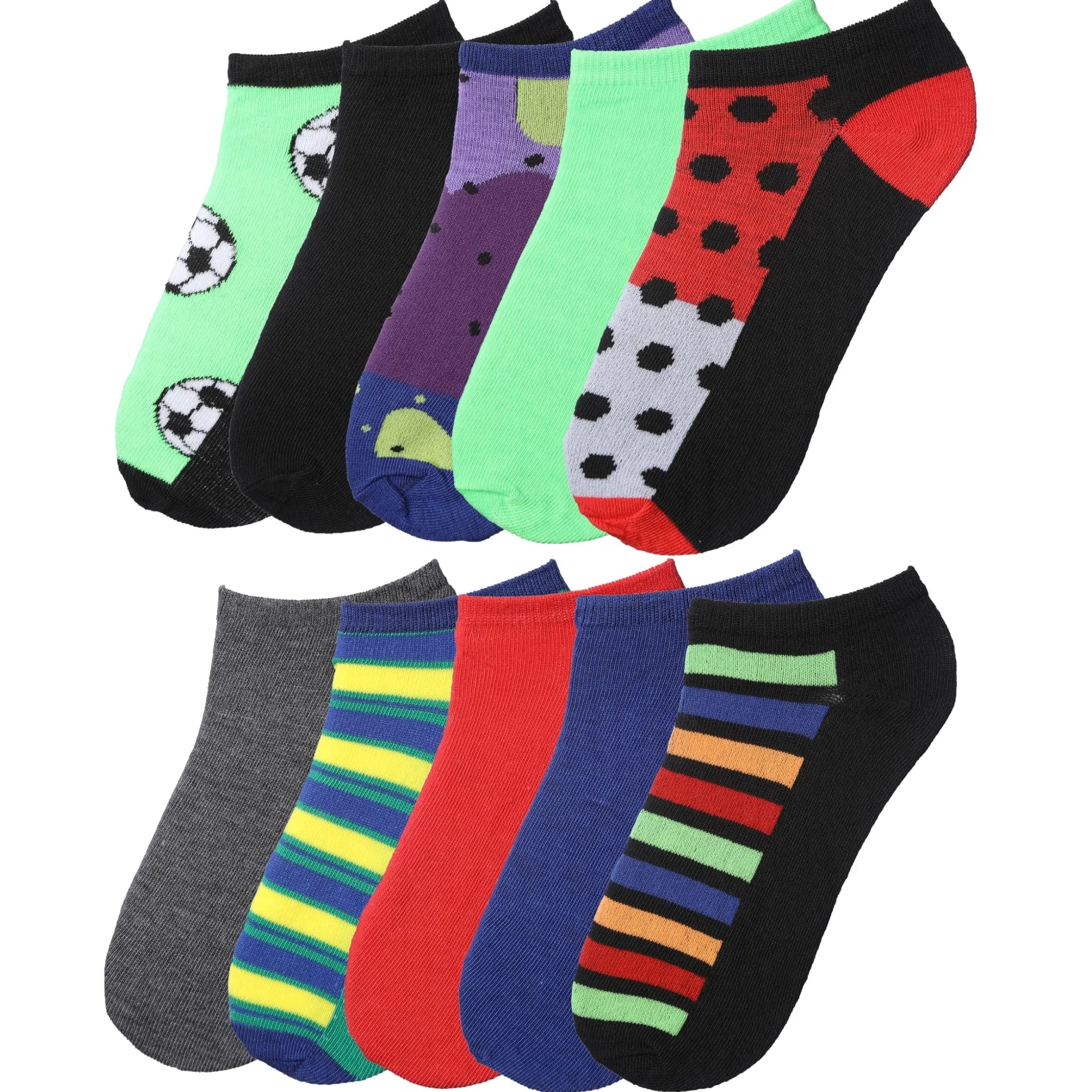 Boys Striped & Dot Low Cut Socks