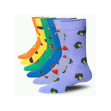 JAMES FIALLO Men's 6 Pairs Stylish Colorful Patterned Dress Socks