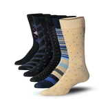 JAMES FIALLO Men's 6 Pairs Stylish Colorful Patterned Dress Socks
