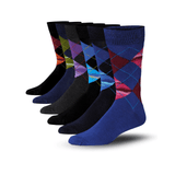 JAMES FIALLO Men's 6 Pairs Stylish Colorful Patterned Dress Socks
