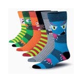 JAMES FIALLO Men's 6 Pairs Stylish Colorful Patterned Dress Socks