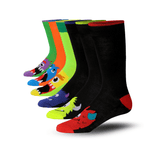 JAMES FIALLO Men's 6 Pairs Stylish Colorful Patterned Dress Socks