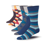JAMES FIALLO Men's 6 Pairs Stylish Colorful Patterned Dress Socks