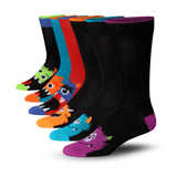 JAMES FIALLO Men's 6 Pairs Stylish Colorful Patterned Dress Socks