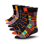 Set of colorful patterned socks on a white background
