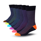 JAMES FIALLO Men's 6 Pairs Stylish Colorful Patterned Dress Socks