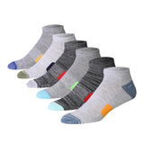 JAMES FIALLO Men's 6-Pairs Low Cut Eye-catching Space Dye Pattern Athletic Sport Socks