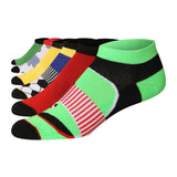 JAMES FIALLO Men's 6-Pairs Low Cut Athletic Colorful Arch Support Soccer Spirit Men's Running Socks