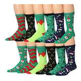 JAMES FIALLO Men's 12 Pairs Stylish Colorful Patterned Dress Socks for Men