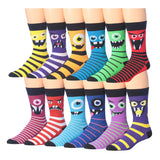 JAMES FIALLO Men's 12 Pairs Stylish Colorful Patterned Dress Socks for Men