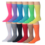 JAMES FIALLO Men's 12 Pairs Stylish Colorful Patterned Dress Socks for Men