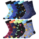 Men's 12 Pairs Casual Novelty Ocean Crew Socks - Socks