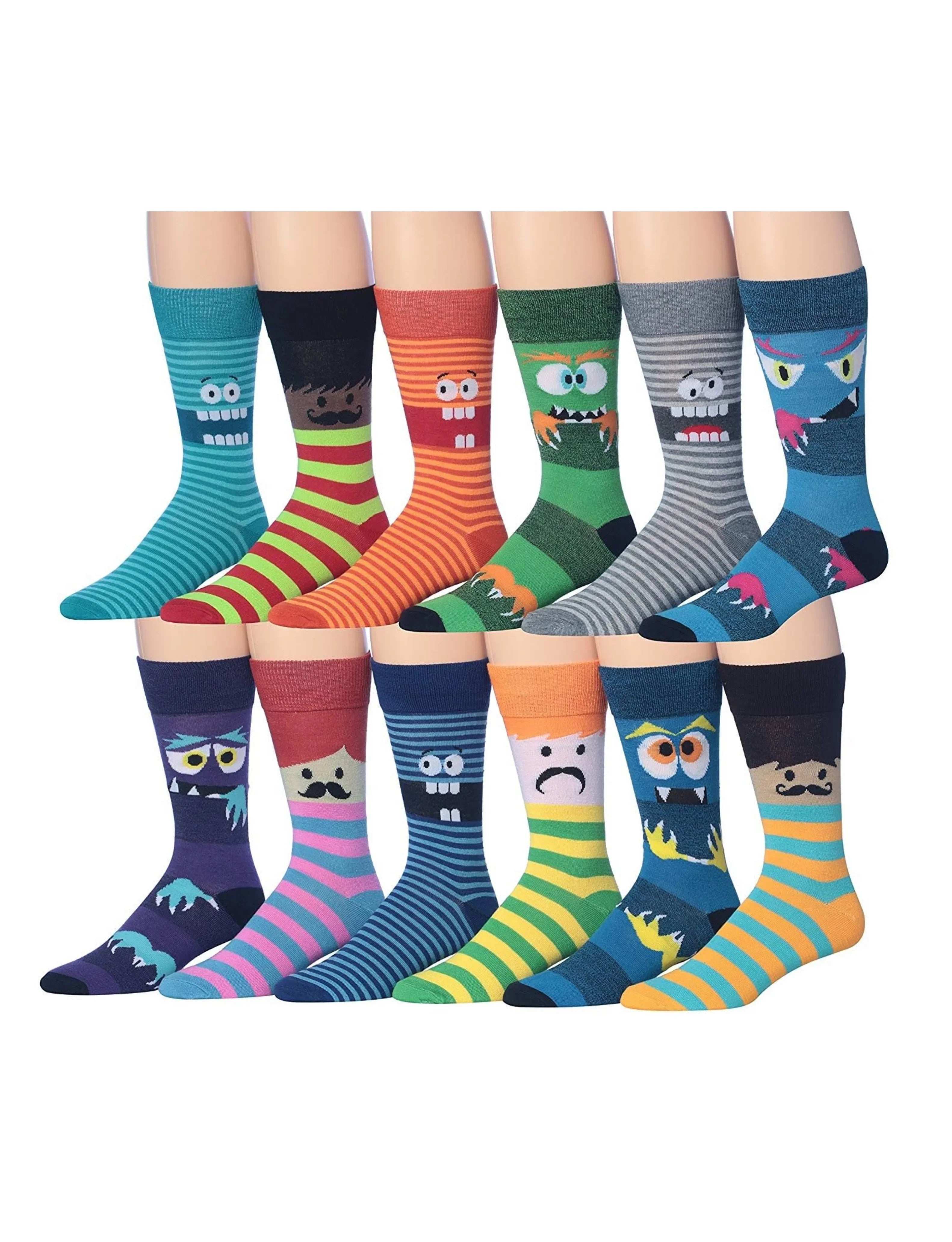 Colorful Striped Monster Socks