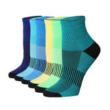 Tipi Toe Women's 6-Pairs Running Sports Performance Red Pink Orange Purple Athletic Quarter Socks
