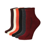  Women's 6-Pairs Running & Athletic Sports Performance Basic Warm Colors Quarter Socks -  Socks
