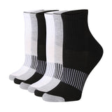  Women's 6-Pairs Running & Athletic Sports Performance Black White Grey Quarter Socks -  Socks