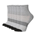  Women's 6-Pairs Running & Athletic Sports Performance Gradient Grays Bold Black Accents Ankle/Quarter Socks -  Socks