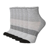  Women's 6-Pairs Running & Athletic Sports Performance Gradient Grays Bold Black Accents Ankle/Quarter Socks -  Socks